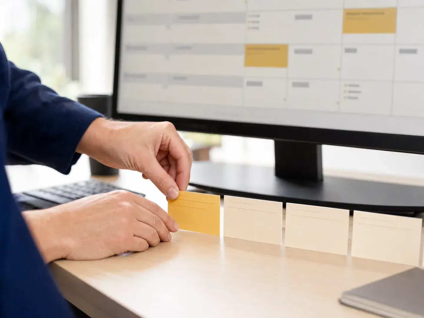 Taken worden met losse kaarten afgestemd op een gezamenlijke digitale werkplanning
