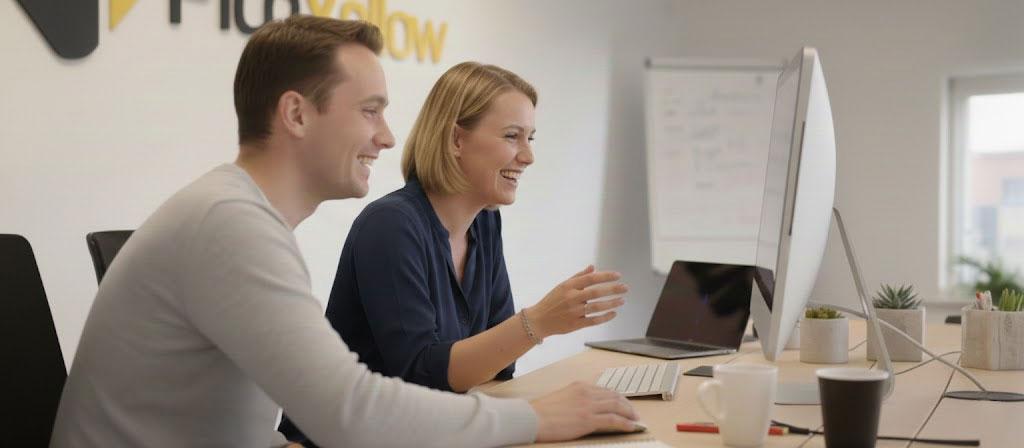 Het team van Pico Yellow aan het werk op kantoor in Breda
