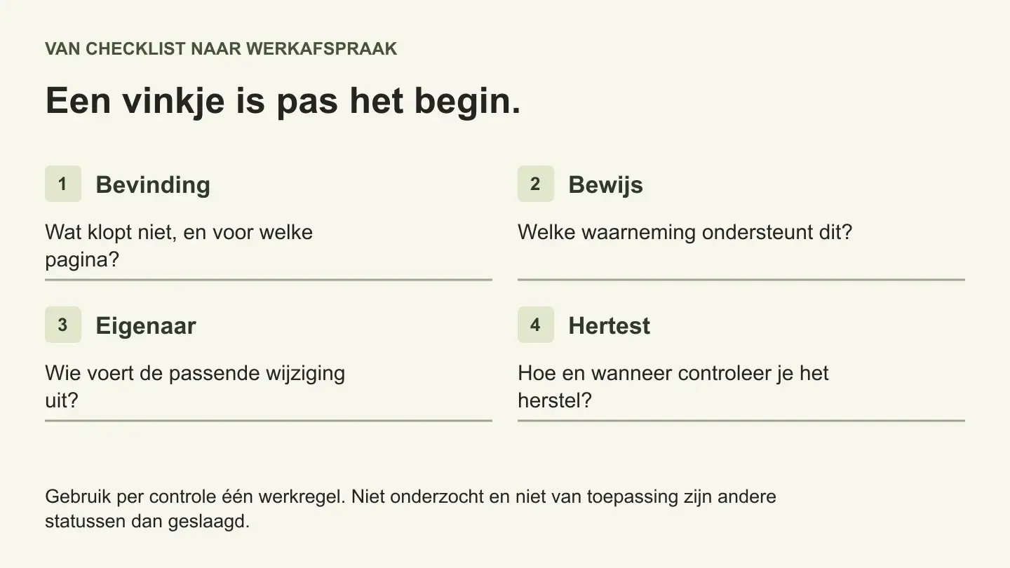 GEO-checklist: twintig controles met bewijs en een vervolgstap