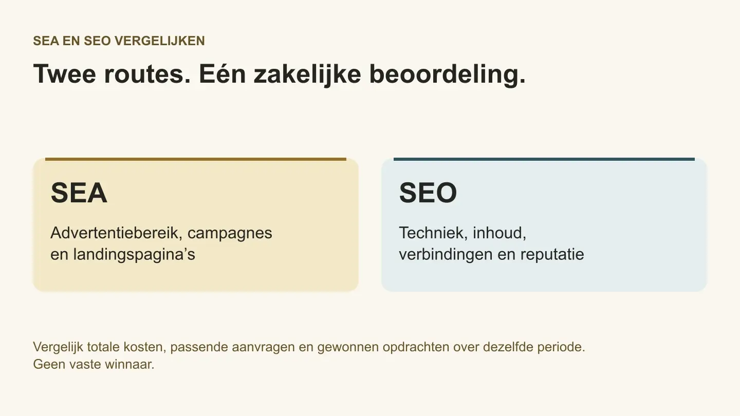 SEA of SEO? Verschillen, kosten en een onderbouwde keuze